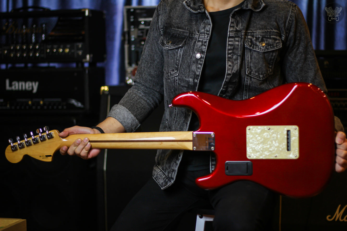2013 FENDER DELUXE ROADHOUSE™ STRATOCASTER® SSS CANDY APPLE RED MADE IN MEXICO (USED)