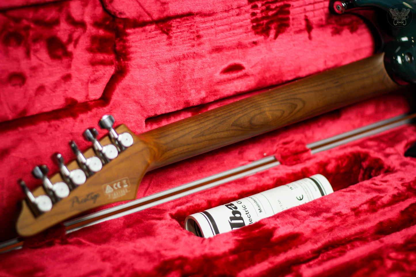 IBANEZ PRESTIGE MM-1 MARTIN MILLER SIGNATURE GUITAR TRANS AQUA BLUE w IBANEZ OHSC MADE IN JAPAN (MINT)