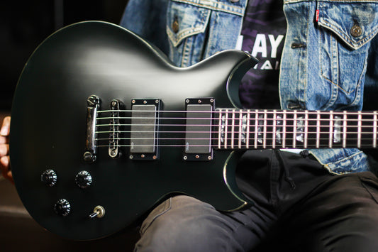 2010 ESP ECLIPSE DOUBLE CUT STANDARD DC-STD BLACK SATIN w ESP HARDCASE MADE IN JAPAN (USED)