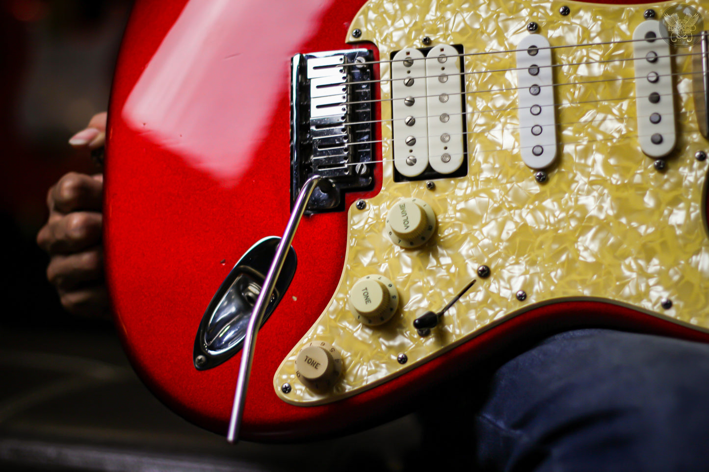 2007 FENDER AMERICAN DELUXE STRATOCASTER® "V" NECK CANDY APPLE RED MADE IN USA (USED- HEAVY MODS)