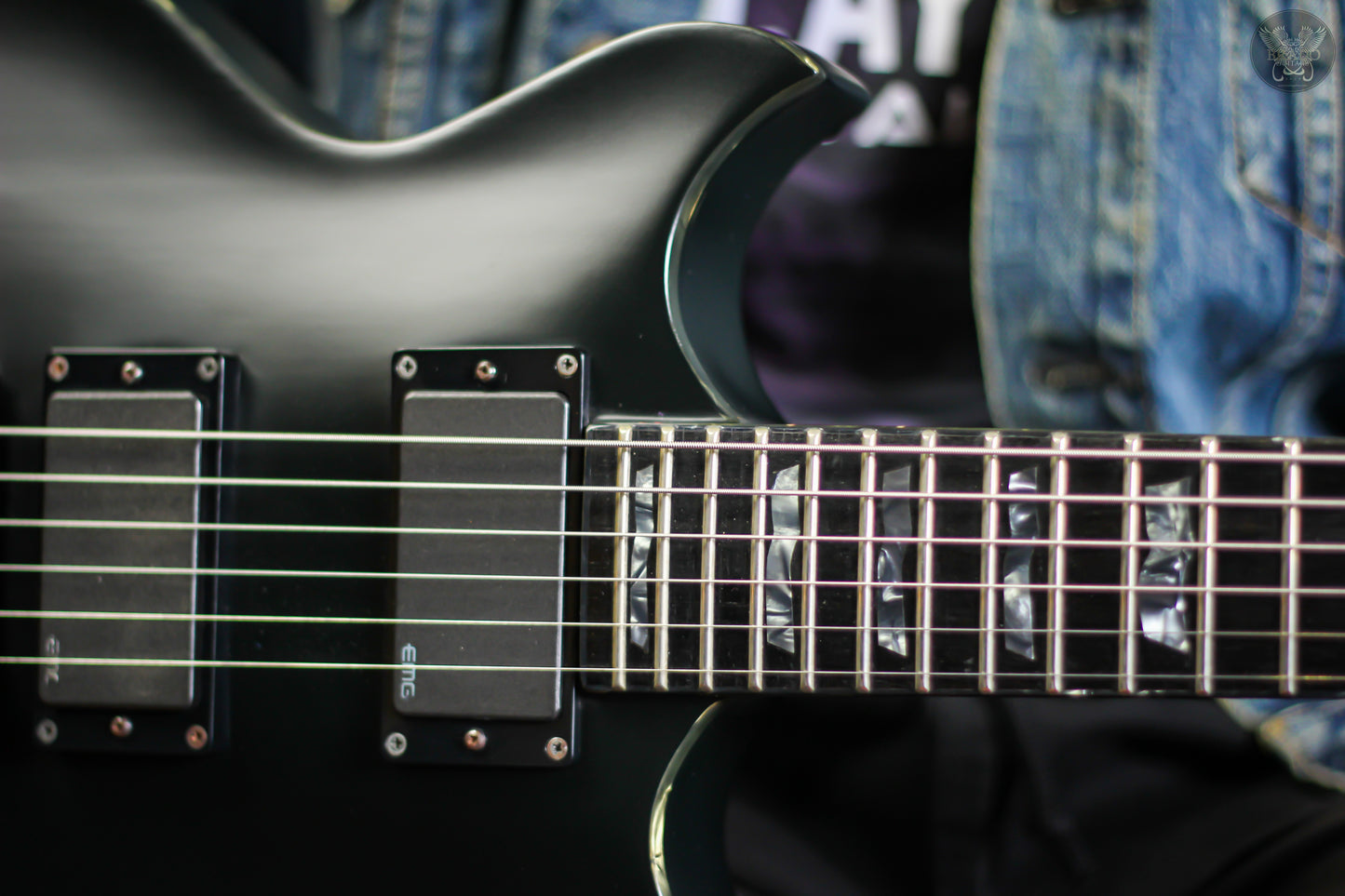 2010 ESP ECLIPSE DOUBLE CUT STANDARD DC-STD BLACK SATIN w ESP HARDCASE MADE IN JAPAN (USED)