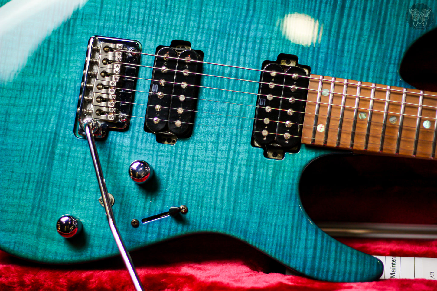 IBANEZ PRESTIGE MM-1 MARTIN MILLER SIGNATURE GUITAR TRANS AQUA BLUE w IBANEZ OHSC MADE IN JAPAN (MINT)