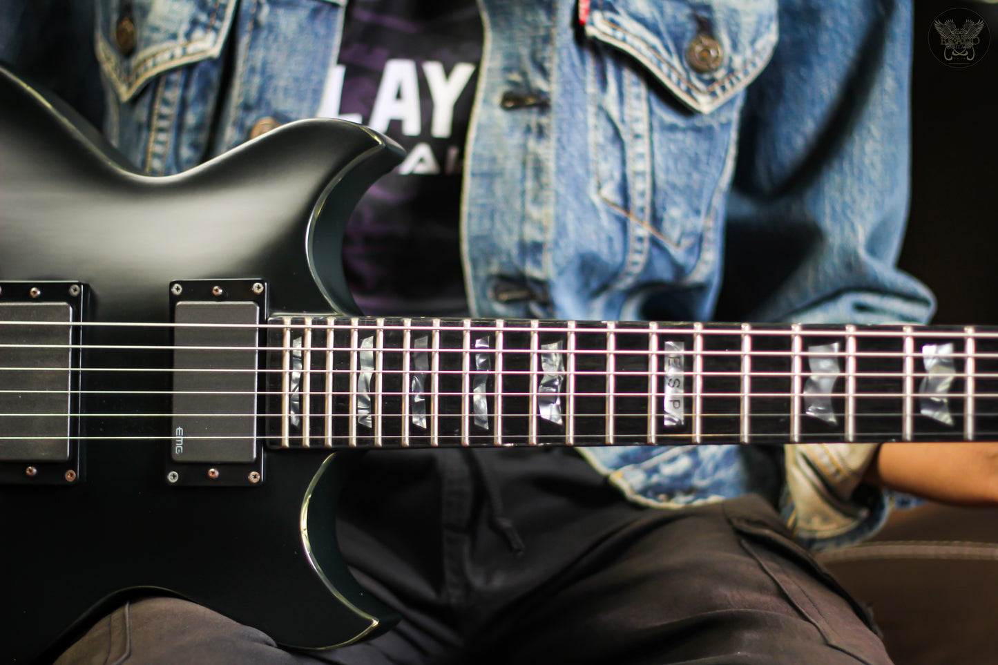2010 ESP ECLIPSE DOUBLE CUT STANDARD DC-STD BLACK SATIN w ESP HARDCASE MADE IN JAPAN (USED)