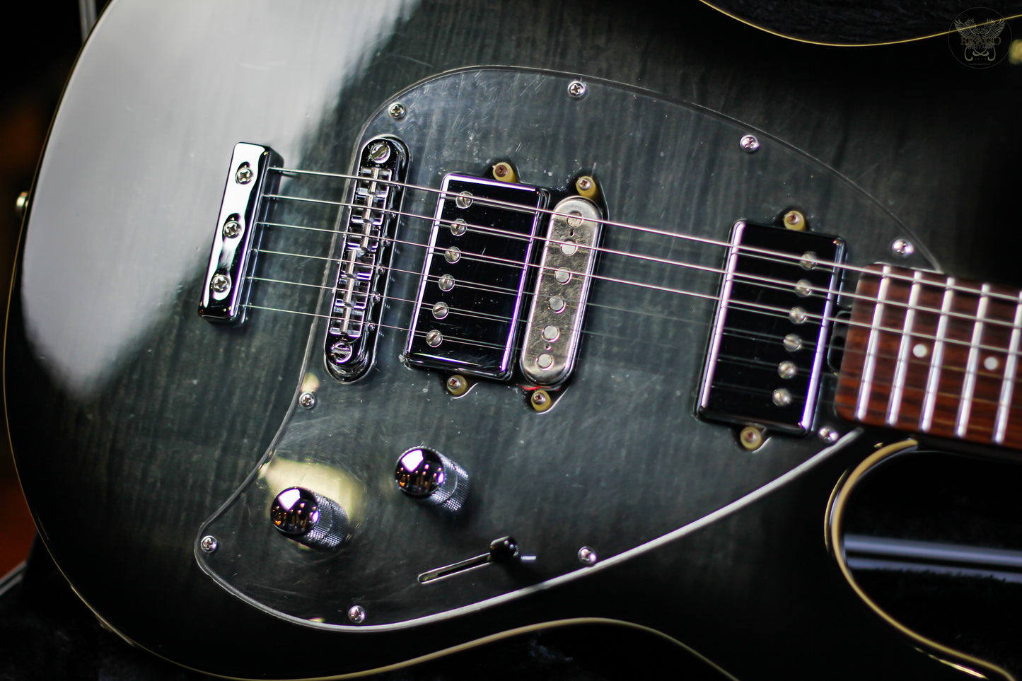 EBMM STEVE MORSE Y2D BFR DARK LORD LIMITED RUN BLACK BURST FLAME w EBMM OHSC MADE IN USA (USED)