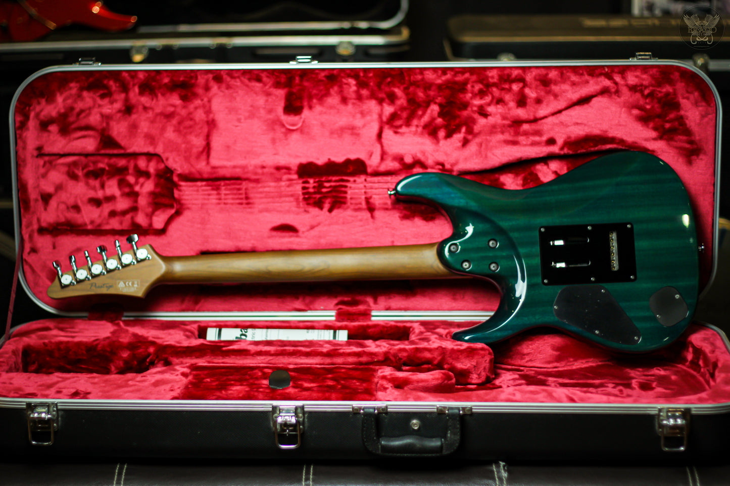 IBANEZ PRESTIGE MM-1 MARTIN MILLER SIGNATURE GUITAR TRANS AQUA BLUE w IBANEZ OHSC MADE IN JAPAN (MINT)