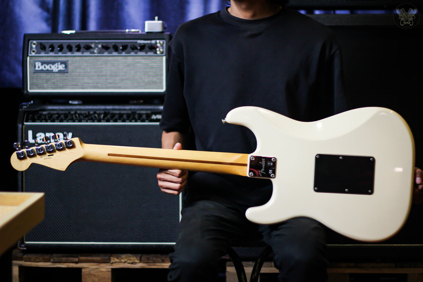 2015 FENDER STANDARD STRATOCASTER HSS w FLOYD ROSE OLYMPIC WHITE MADE IN MEXICO (USED)