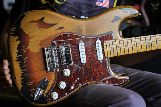 LTD GL-256 GEORGE LYNCH SIGNATURE GUITAR - DISTRESSED 2-TONE SUNBURST (NOS)