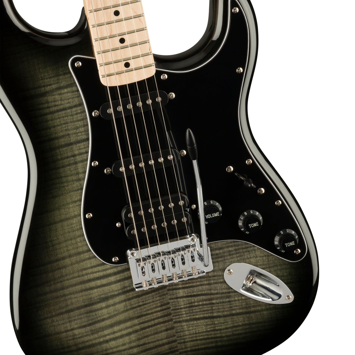 Squier Affinity Series HSS Stratocaster FMT Electric Guitar, Maple FB, Black Burst