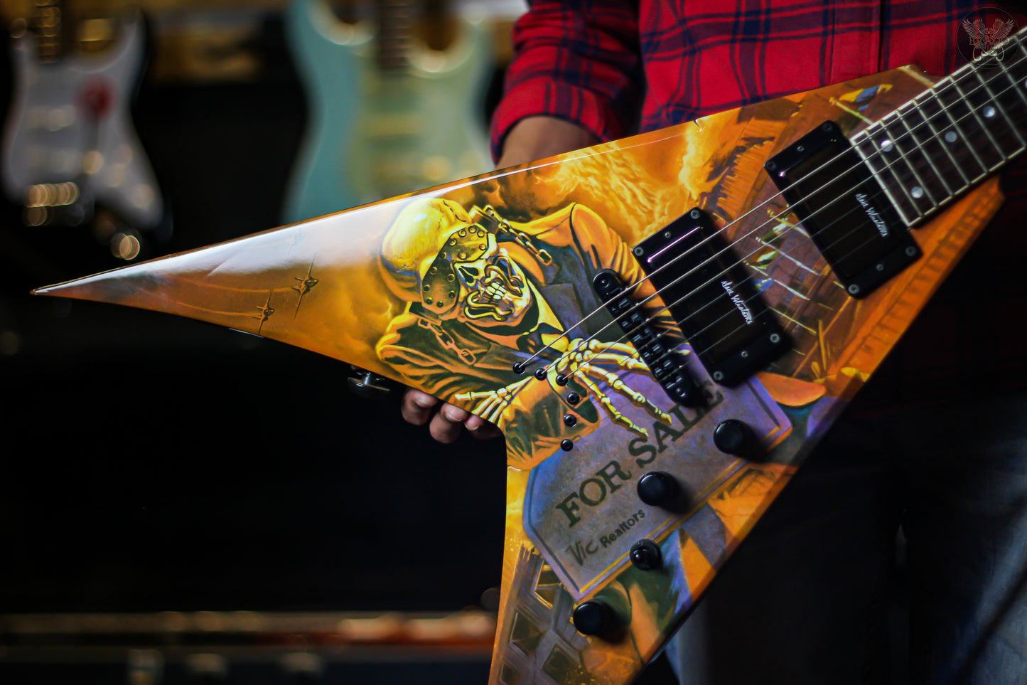 DEAN DAVE MUSTAINE VMNT PEACE SELLS GRAPHIC SIGNATURE GUITAR (USED)