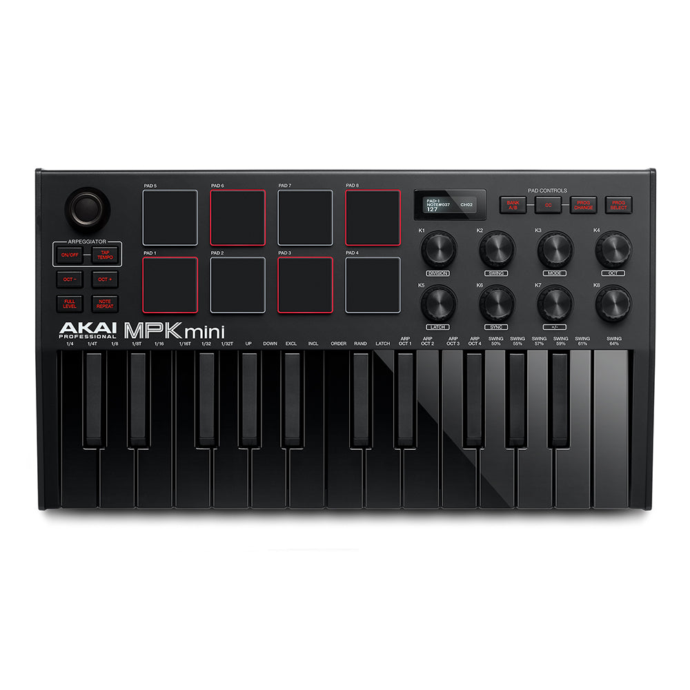 Akai MPK Mini Mk3 Compact Keyboard Controller, Limited Edition Black