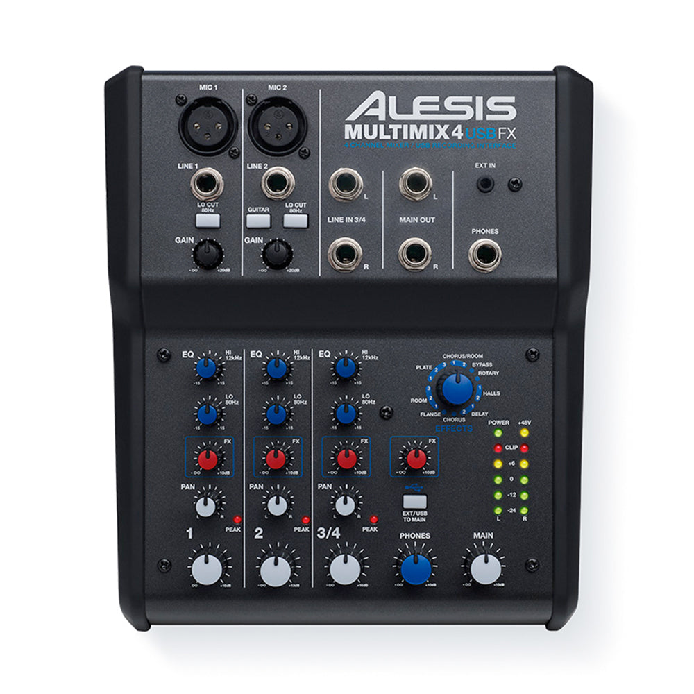 Alesis MultiMix 4 USB FX Four-channel Mixer with Effects and USB Audio