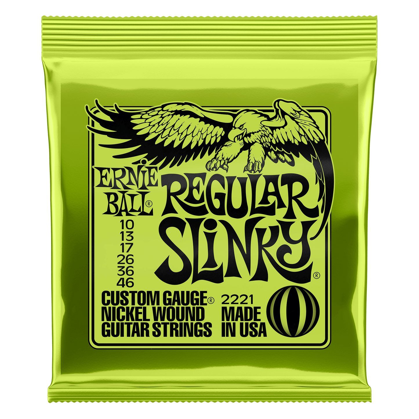 ERNIE BALL REGULAR SLINKY NICKEL WOUND ELECTRIC GUITAR STRINGS 10-46 SET