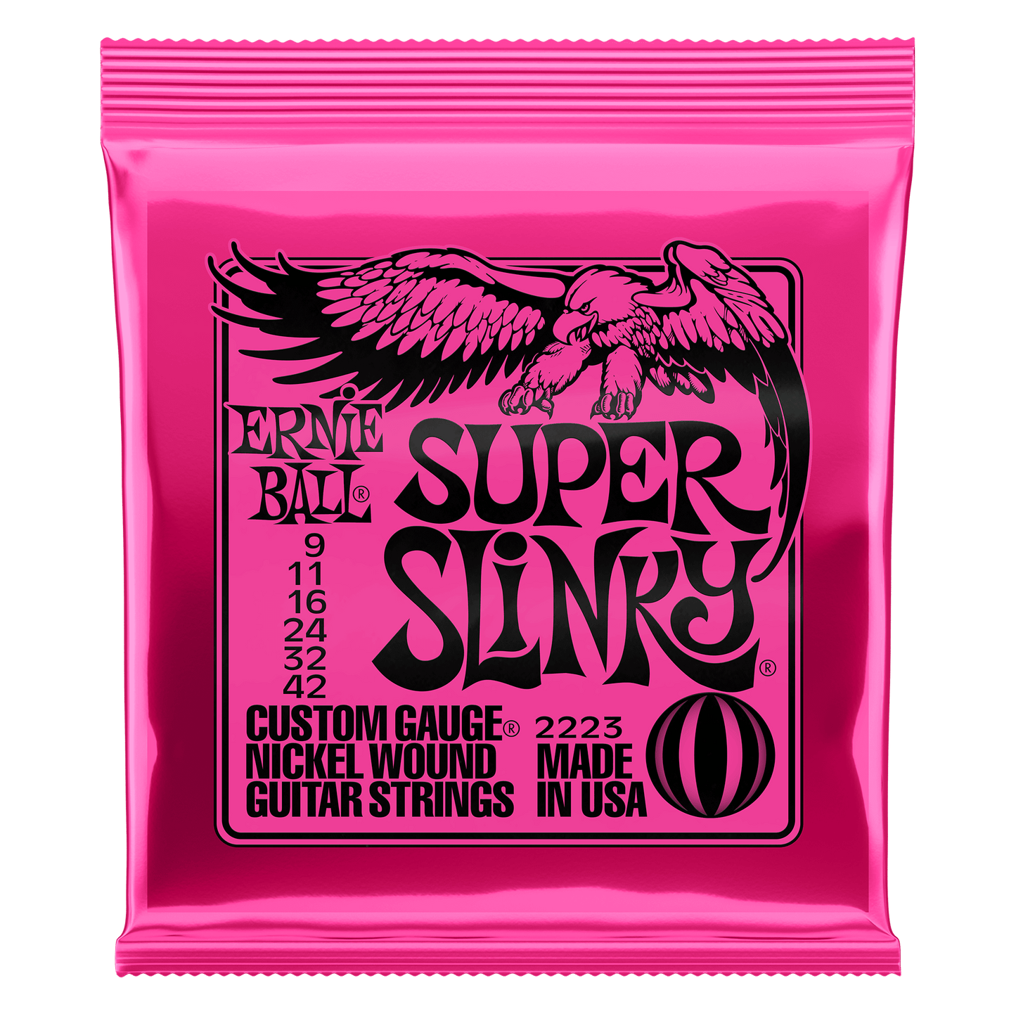 ERNIE BALL SUPER SLINKY NICKEL WOUND ELECTRIC GUITAR STRINGS 9-42 SET