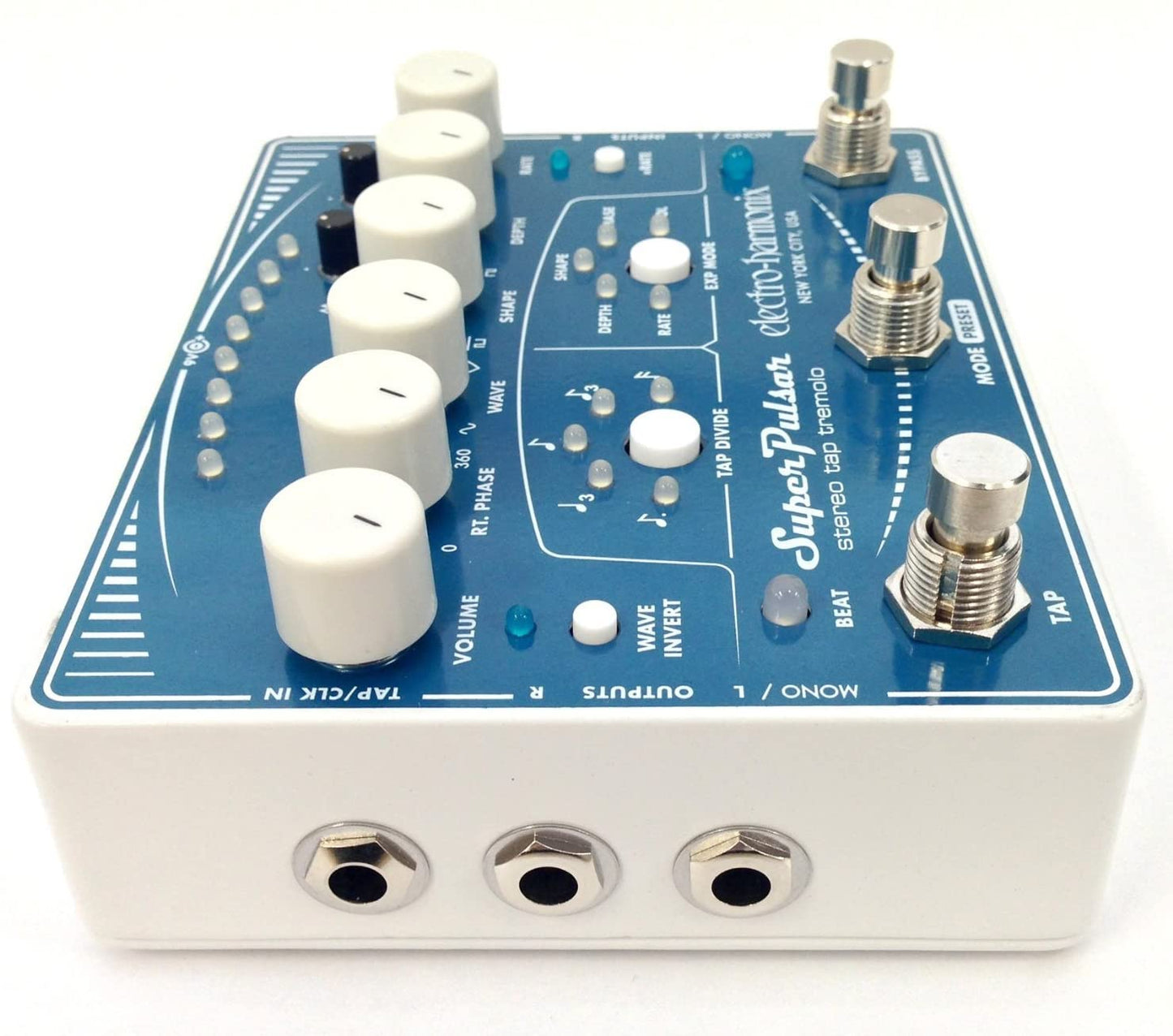 Electro-Harmonix Super Pulsar Stereo Tap Tremolo Guitar Effects Pedal