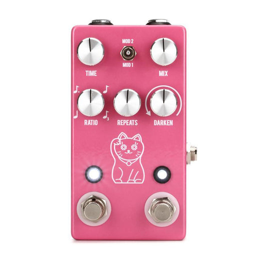 JHS Lucky Cat Tape/Digital Delay Guitar Effects Pedal, Pink