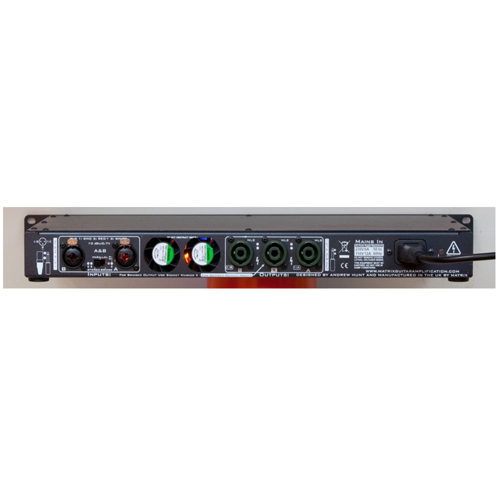 Matrix GT800FX 1U rack mount power amplifier 2-channels 400W class AB power