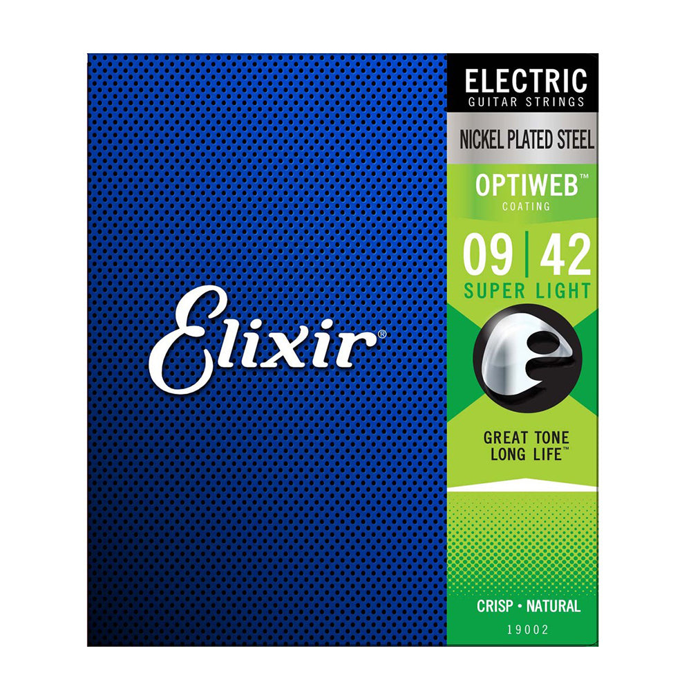 ELIXIR 19002 09/42 SUPER LIGHT OPTIWEB COATING NICKEL PLATED STEEL ELECTRIC GUITAR STRING