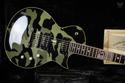 2009 ESP WILL ADLER ECLIPSE BLACK CAMO SIGNATURE GUITAR w ESP OHSC & COA MADE IN JAPAN (USED)