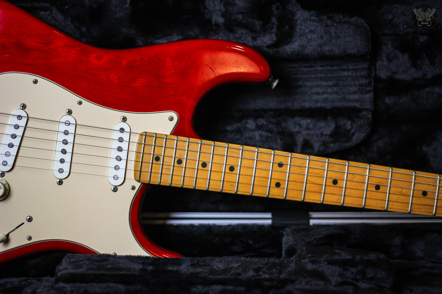 2003 FENDER HIGHWAY ONE™ STRATOCASTER® MAPLE FINGERBOARD CRIMSON RED TRANSPARENT MADE IN USA (USED)