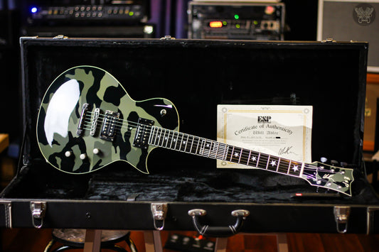 2009 ESP WILL ADLER ECLIPSE BLACK CAMO SIGNATURE GUITAR w ESP OHSC & COA MADE IN JAPAN (USED)