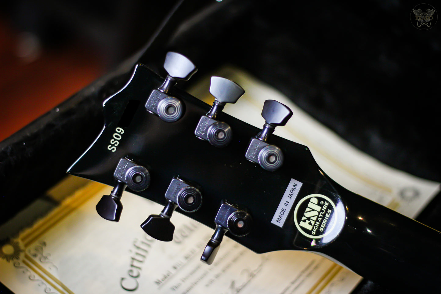 2009 ESP WILL ADLER ECLIPSE BLACK CAMO SIGNATURE GUITAR w ESP OHSC & COA MADE IN JAPAN (USED)