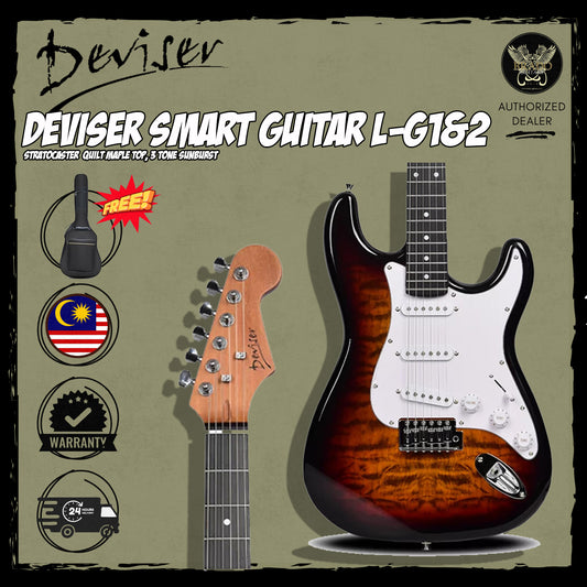 **FREE BAG** Deviser Smart Electric Guitar L-G1&2 Stratocaster with Build in Effect and Bluetooth