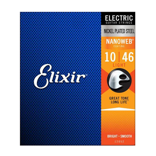 ELIXIR 12052 10/46 LIGHT NANOWEB COATING NICKEL PLATED STEEL ELECTRIC GUITAR STRING