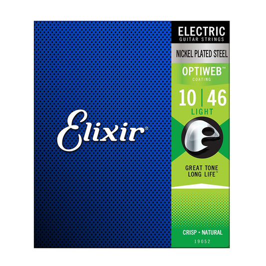 ELIXIR 19052 10/46 LIGHT OPTIWEB COATING NICKEL PLATED STEEL ELECTRIC GUITAR STRING