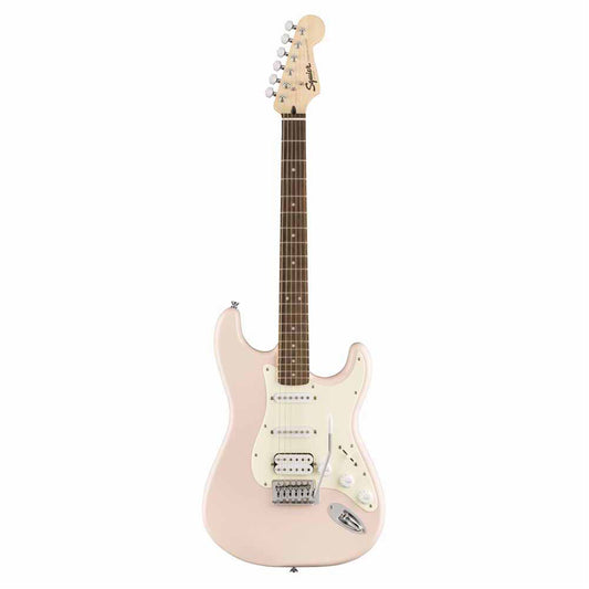 Squier Bullet HSS Stratocaster Electric Guitar w/Tremolo, Laurel FB, Shell Pink
