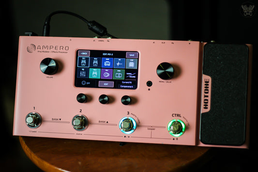 HOTONE AMPERO PINK MP-100 LIMITED EDITION MULTIEFFECTS PROCESSOR w ADAPTER (USED)