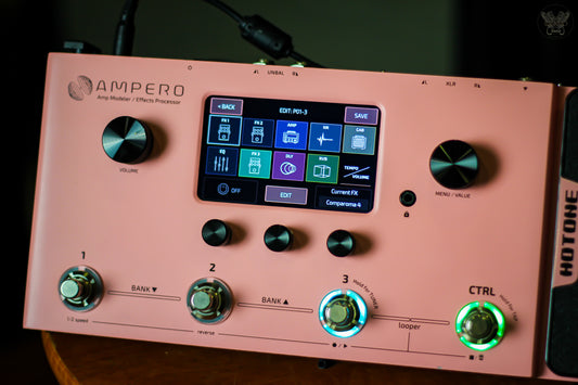 HOTONE AMPERO PINK MP-100 LIMITED EDITION MULTIEFFECTS PROCESSOR w ADAPTER (USED)