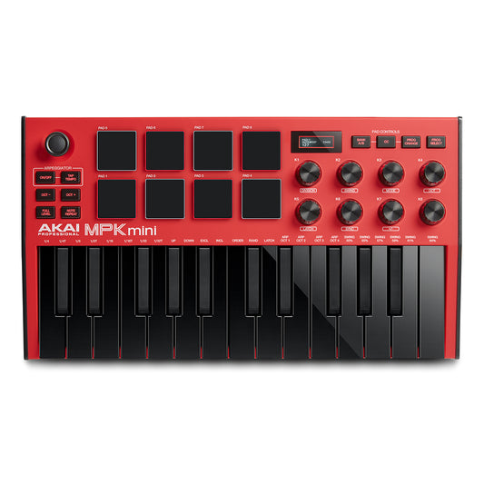 Akai MPK Mini Mk3 Compact Keyboard Controller, Red