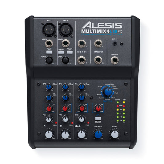 Alesis MultiMix 4 USB FX Four-channel Mixer with Effects and USB Audio