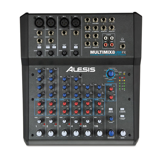 Alesis MultiMix 8 USB FX 8-channel Mixer with Effects and USB Audio Interface
