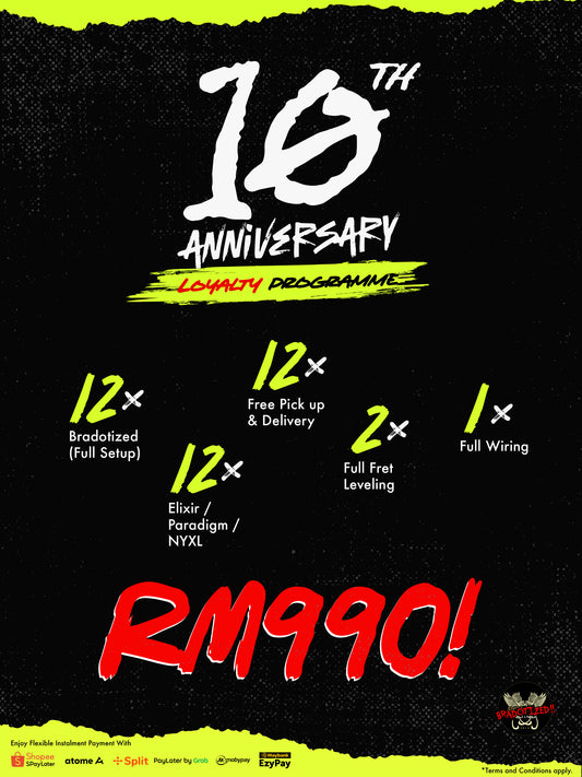 Brado Guitars 10th Anniversary Loyalty Programme