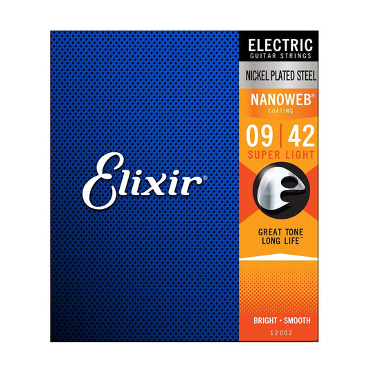 ELIXIR 12002 09/42 SUPER LIGHT NANOWEB COATING NICKEL PLATED STEEL ELECTRIC GUITAR STRING