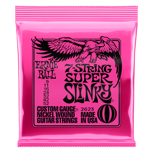 ERNIE BALL SUPER SLINKY 7-STRING NICKEL WOUND ELECTRIC GUITAR STRINGS 9-52 SET