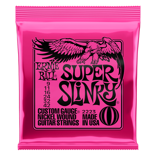 ERNIE BALL SUPER SLINKY NICKEL WOUND ELECTRIC GUITAR STRINGS 9-42 SET
