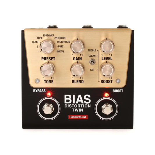 Positive Grid Bias Distortion Twin Tone Match Digital Distortion Pedal, 2 Buttons