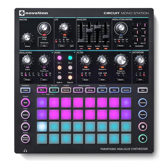 Novation Circuit Mono Station Paraphonic Synthesizer With Three Sequencer