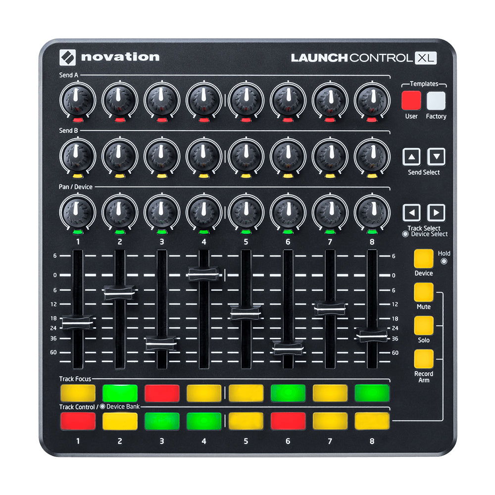 Novation Launch Control XL MIDI Controller With with 24 Knobs, 8 x 60mm Faders, 16 Soft Buttons