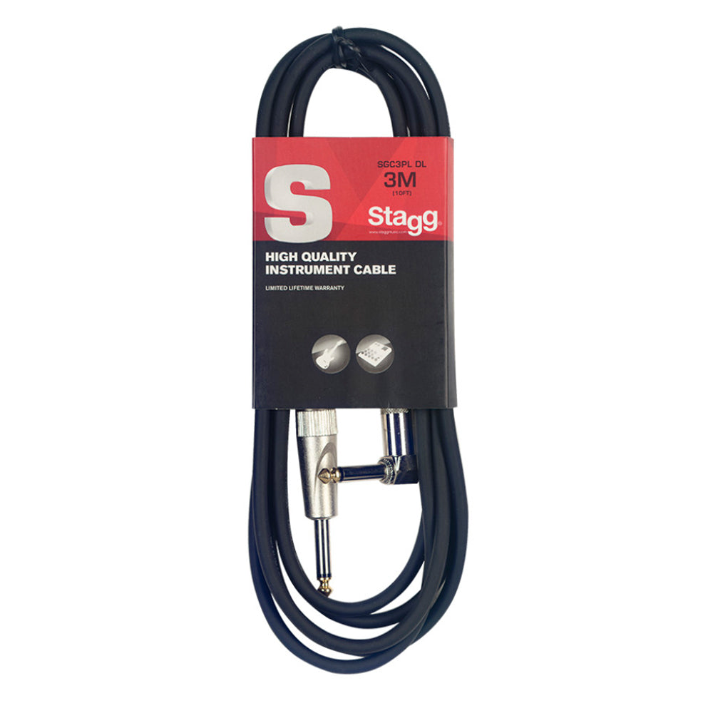 Stagg SGC3PLDL Guitar Cable Right Angle 10 Feet - 3 Meter Goldtip